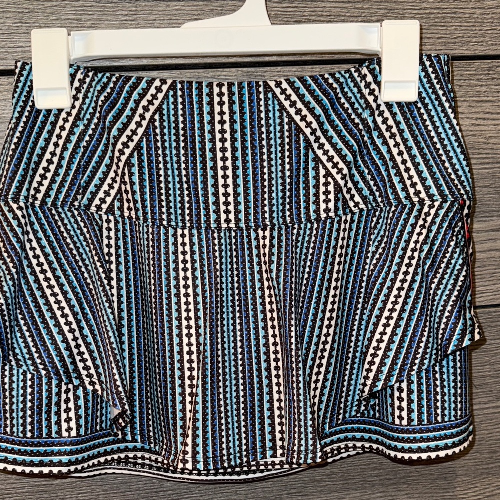 Lucky in Love Asymmetrical Striped Skirt - Blue and Black